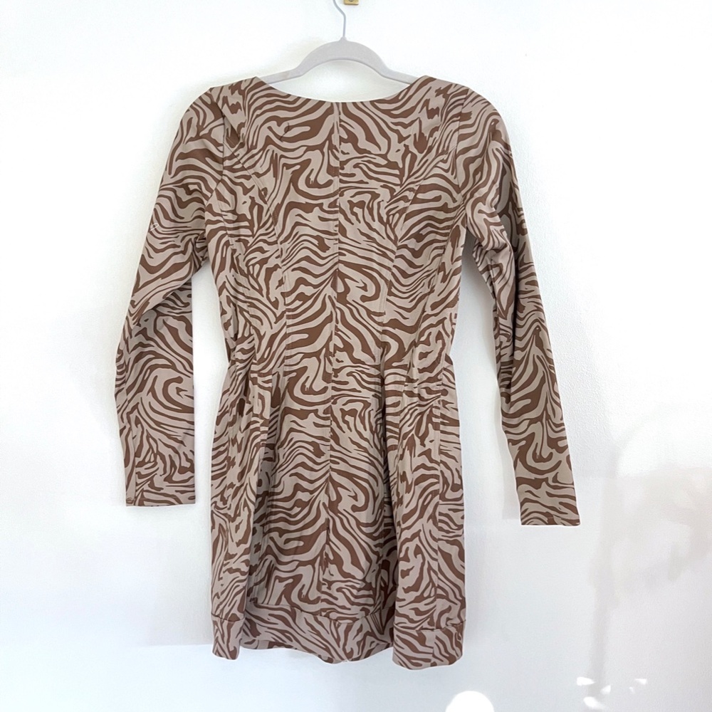 MIAOU Dree Zebra Cotton Mini Dress - Animal Print Size Small NWT - Picture 4 of 10